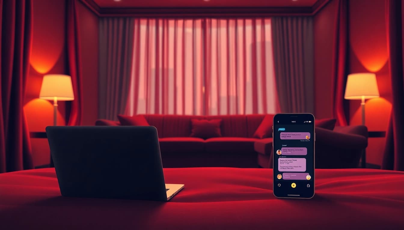 Engaging NSFW chat setting with luxurious decor and intimate ambiance.