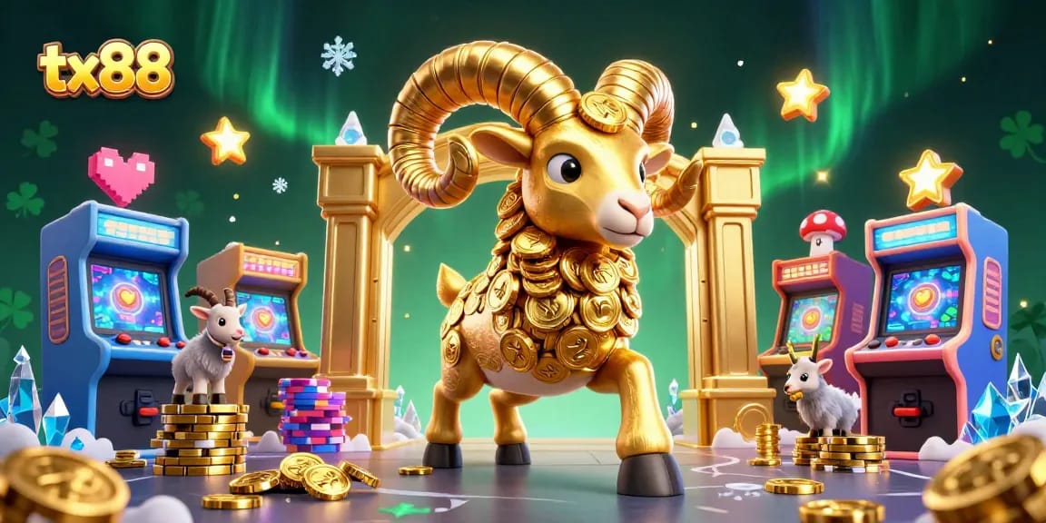 Engage with tx88's vibrant casino scene featuring golden ram and dynamic gaming elements