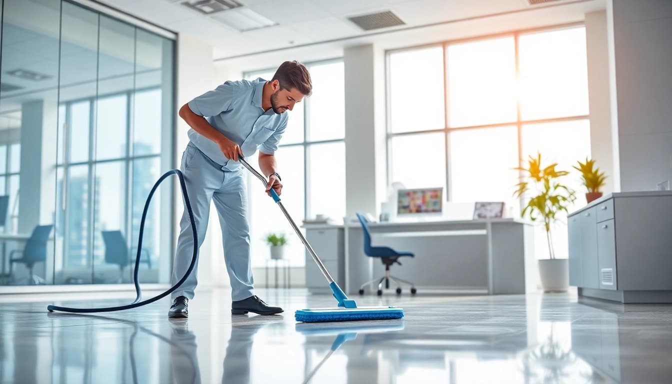 Effektive Gebäudereinigung Ulm in einem professionellen Büro mit strahlend sauberen Oberflächen