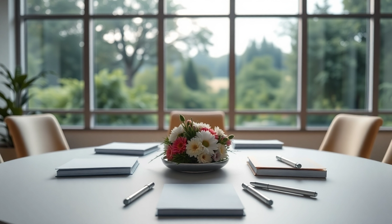 Sternenkinder Seminar in a tranquil conference setting with natural light and a calming atmosphere.