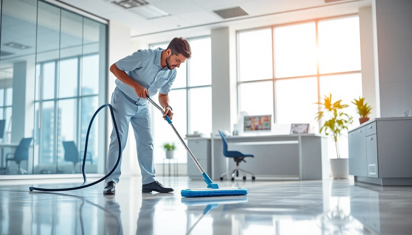 Effektive Gebäudereinigung Ulm in einem professionellen Büro mit strahlend sauberen Oberflächen