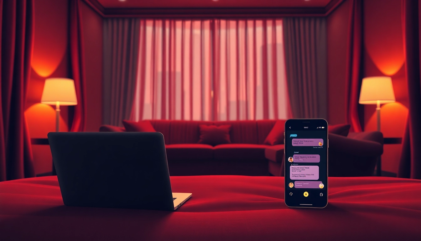 Engaging NSFW chat setting with luxurious decor and intimate ambiance.