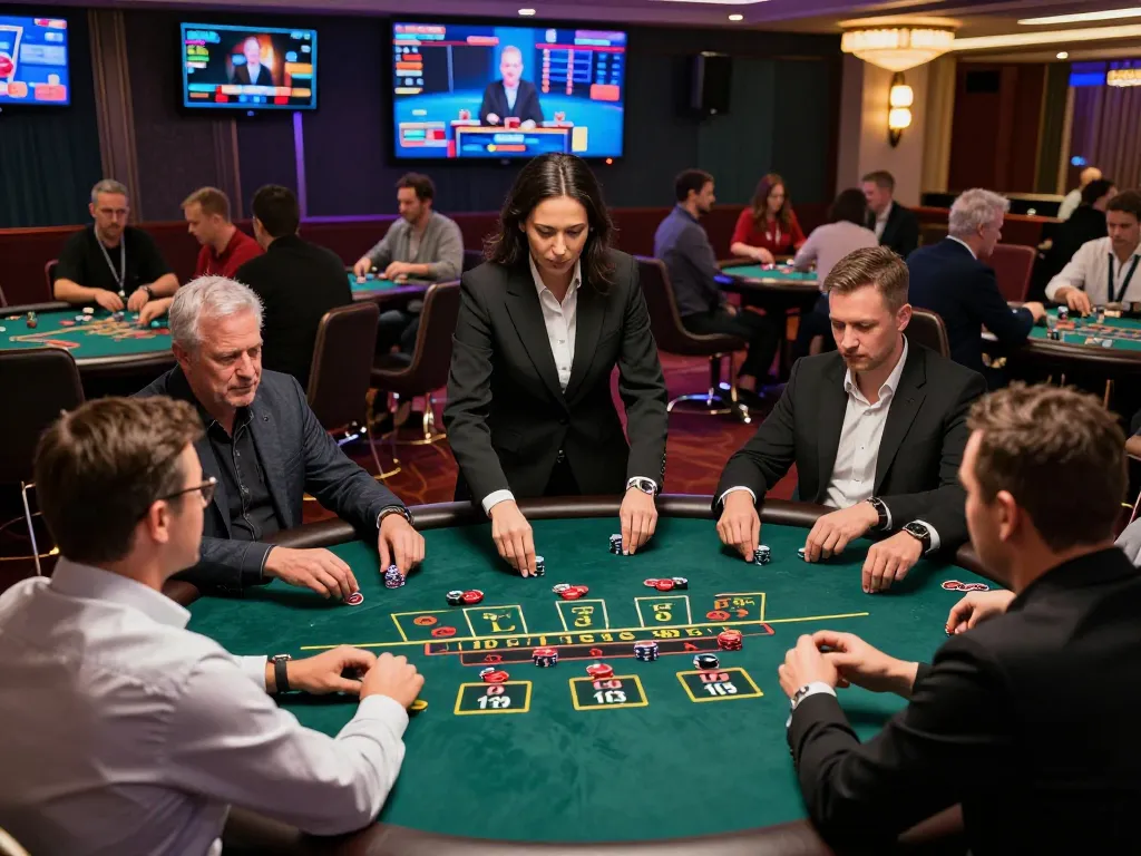 Players experiencing live dealer action at nhà cái dn88, focusing on intense blackjack gameplay.